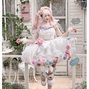 Flower Bubble Sweet Lolita Top & Skirt Set by Diamond Honey (DH134)